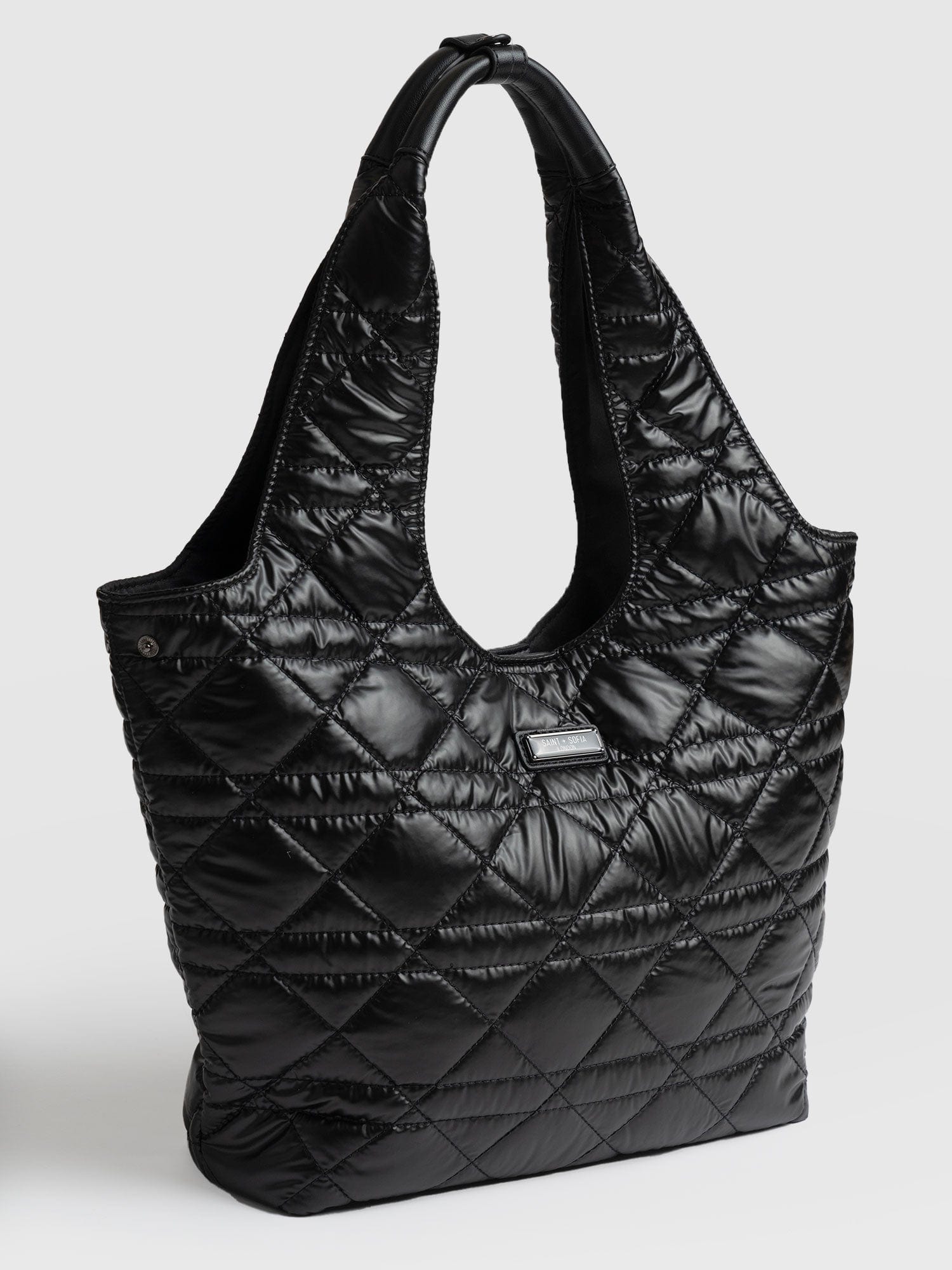 Stella Shoulder Tote Bag Gloss Black - Women's Bags | Saint + Sofia® EU